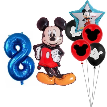 1 set Mickey Minnie Baloane Folie Desene animate Activitatea de Petrecere Decoratiuni 7 buc/set Figuri de Desene animate Petrecerea de Ziua Decor Clasic Jucarii