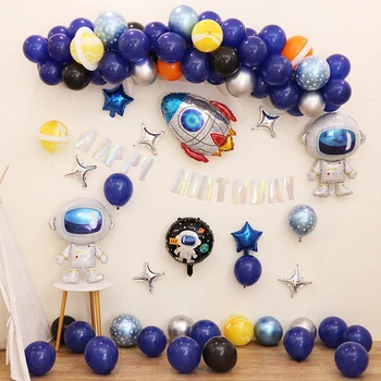 1Set la mulți ani Baloane Scrisoare Banner Copil de Dus Spațiu Astronaut Balon Pentru Petrecerea de Ziua Decor Favoruri de Partid