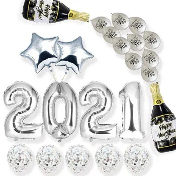 2021 An Nou Fericit Baloane Petrecere Fondul Decoratiuni Confetti Latex Șampanie Balon Pentru Craciun, Anul Nou Ceremonia De Consumabile
