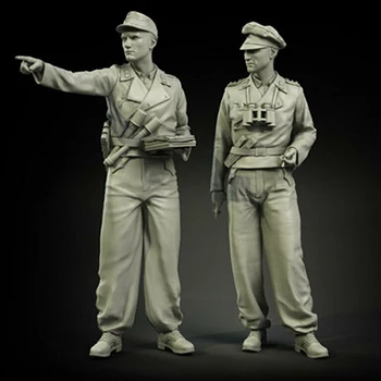 1/35 antice Luptă Strânsă Ofițeri Set include 2 Rasina figura truse Model in Miniatura gk Unassembly Nevopsite