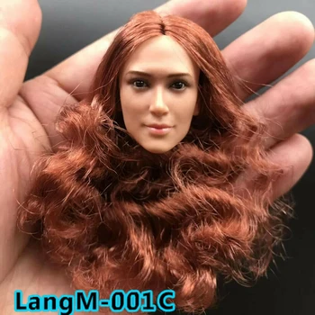 1/6 Cap Părul Blond Sculpta Bucle Roșii Straignt PVC capul LangM-001 star de la Hollywood Fata de frumusete cap de Femeie de Acțiune Figura