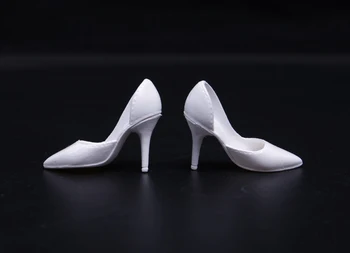1:6 Scala de sex Feminin Pantofi cu Toc Material Moale de Culoare Alba pentru 1/6 Ph Figura de Acțiune Corpul Accesoriu
