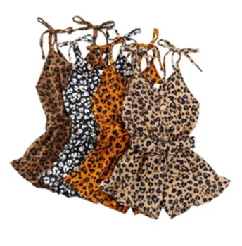 1-6Y Fete pentru Copii Leopard Salopetă pentru Sugari copii Salopete pantaloni haine de Vară 4 Culori fără Mâneci Buton Salopete Haine de Moda