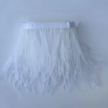 1 Metru alb negru din pene de strut ornamente 8-10 cm înălțime de nunta din pene de strut rochie accessorys DIY pene franjuri carnaval