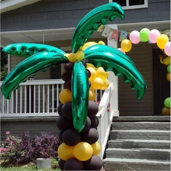 10 buc 36 inch Copac de nucă de Cocos Frunze Baloane Folie Petrecerea de Ziua Sala de Nunta Decor din Frunze de Palmier Aluminiu Globos Ceremonia de Deschidere