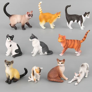 10 Buc Copii Pentru Copii Animale De Companie Model Figura Animale Din Plastic Cifrele De Acțiune Amuzant Jucărie Cadou Papusa Casa Decor Pisici Simulare Cat Jucării