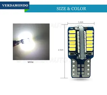 10 Buc T10 W5W 48 3014 SMD Auto LED-uri de Semnalizare Becuri de Înmatriculare Lumini Usi de Interior Lampa de Clearance-ul de Lumină 12V DC Alb