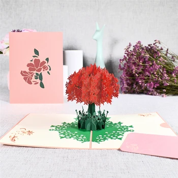 10 bucăți de Azalee Pop-Up Card de Flori 3D Felicitari pentru Ziua Îndrăgostiților pentru a Primi Bine Mamele Zi de Nastere Aniversare en-Gros