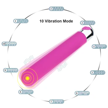 10 Viteza Glont Vibrator Penis artificial Vibratoare AV Stick G-spot Clitorisul Stimulator Mini Jucarii Sexuale pentru Femei Anal Maturbator Sex Produs