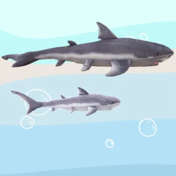 100/140cm Nou Stil de Simulare Gri Shark Jucării de Pluș Pește Mare Cârpă papusa Rechin animale împăiate de pluș, păpuși pentru Copii Cadou de Ziua de nastere