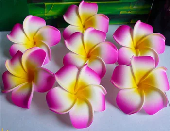 100 buc 6cm 9 culori disponibile color amestecat Spuma Floare Frangipani nici un clip Hawaiian floare Plumeria accesorii de par pentru femei
