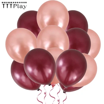 100buc 12 țoli Grosime de 3.2 g Latex Baloane Gonflabile Perla Vin Roșu, Rose de Aur Air Ballon Decor de Nunta Petrecere de Ziua Consumabile