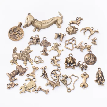 100g de vânzare fierbinte de metal Animale câini amestecat pandantiv bronz antic brățară colier handmade producția de bijuterii en-gros
