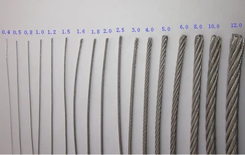 100M ss316 din oțel inoxidabil 0,3 mm cablu alambre cablu moale pescuit de ridicare cablu 7X7 Structura 0,4 mm diametru