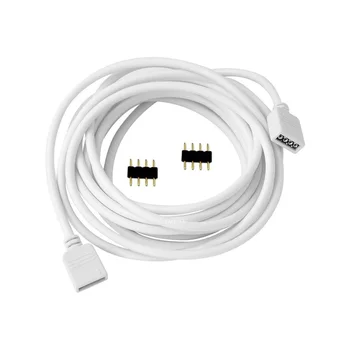 10buc/lot 2M 4Pin RGB LED Strip sârmă conector de sex Feminin la femei Cablu prelungitor culoare Alb + 20 x 4pin ace