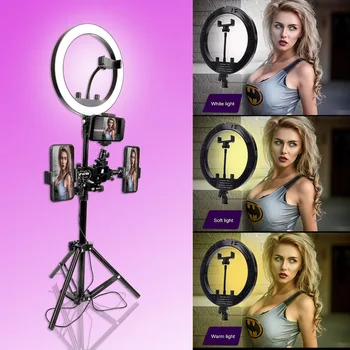 10inch 26cm Fotografie Estompat LED Selfie Inel de Lumină Youtube Video Live Photo Studio Lampa Cu Suport de Telefon-USB Plug Trepied
