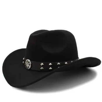 11.11 Femei Pălării de Bărbați de Lână Gol Vest Pălărie de Cowboy Pentru Toamna si Iarna Domn Sombrero Hombre Capac de Dimensiune 56-58CM