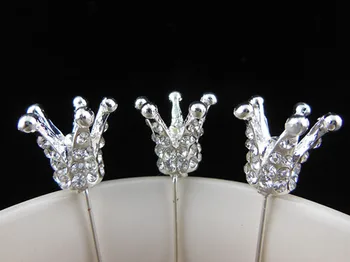 12 Buc Coroana Populare Stralucitor Cristal De Argint Regina Balului De Bijuterii, Ace De Păr