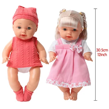 12 inch realiste bebe papusa reborn 30.5 cm Silicon Simulare de sunet Realiste interactive haine de moda pentru copii rochie pentru Jucării