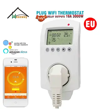 16A programabil termostat WIFI priza UE pentru încălzire prin pardoseală electric