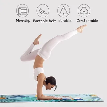 183*68cm*1mm NOU Ultra Subțire de piele de Căprioară Naturale de Cauciuc rezistente la Alunecare Rogojini Yoga Yoga Pătură Pliere Fitness Mat Imprimare Pilates Pad