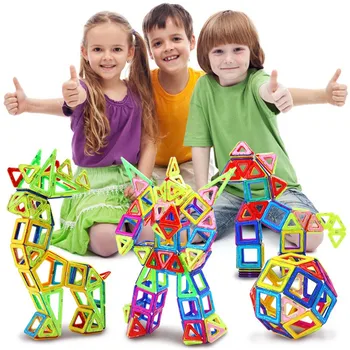 184pcs-110pcs Mini Magnetic Designer-Set de Constructii Model si Construirea de Jucărie din Plastic Blocuri Magnetice Jucarii Educative Pentru Copii Gif