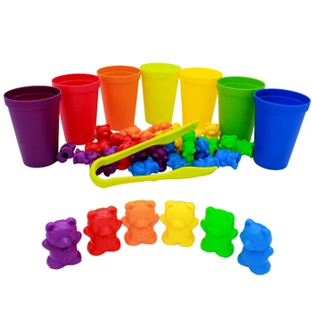1set de Numărare Ursuleți Cu Cupe - Montessori Senzoriale Jucării Joc de Potrivire, de Învățământ Culoare Sortare Jucării Pentru Copii mici Copil