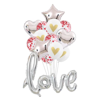 1set Dragoste Baloane Inima Aer Balon cu Heliu pentru Romantic Ziua Îndrăgostiților, Aniversare de Nunta de Decorare Consumabile Baloon
