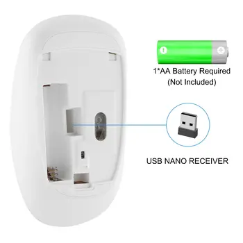 2.4 G Wireless Mouse de Calculator Slim Tăcut cu Nano Receiver,1800DPI Reglabil Mouse optic Tăcut Click pentru Laptop PC