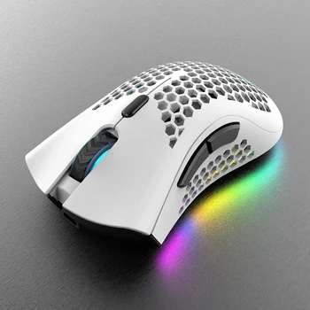 2.4 GHz Wireless Mouse de Gaming 7 Butonul 1600 DPI Reglabil RGB cu iluminare din spate Reîncărcabilă Mouse-ul Ușor de Fagure de miere Shell Gamer Soareci
