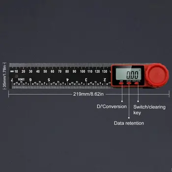 200/300 MM Display Digital Unghi Șubler cu Vernier Electronic de Scară Dublu Linie Atât Măsura Unghiului Și Lungimea Multe Domenii Instrument