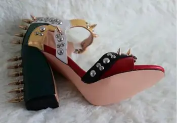 2016 Vânzare Fierbinte Promovarea Brand Drăguț Aligator Design De Lux, Sandale Gladiator, Sandale Glezna Folie De Sandale Cu Toc Pantofi De Femeie