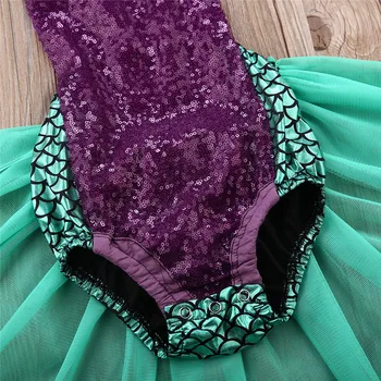 2017 Drăguț Sequin Sirenă Copilul Fete Pentru Copii Body Sunsuit Haine Costum Seturi