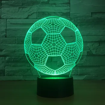 2018 de Fotbal 3D Lampă 7 Culori Led-uri Lămpi de Noapte pentru Copiii Touch Led-uri USB Masă Lampara Lampe de Dormit pentru Copii Veioza Picătură Navă