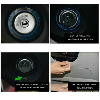 2019 Dewtreetali Auto aprindere cheie inel de led-uri de iluminat autocolante pentru accesorii auto Pentru Ford Focus 2 Focus 3 Mondeo Kuga