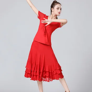 2019 Doamna De Dans Fuste Feminine Vals Modern Fuste De Dans Tango Performanță Costum Standard Național De Dans Fuste