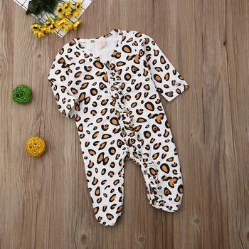 2019 nou copilul nou-născut baby boy girl Salopeta leopard moda cu maneci lungi folie Footies salopeta haine pentru Sugari