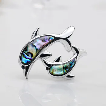 2019 Nou Coreea Style Accesorii Bijuterii Naturale de Coajă scoică Abalone Personalitate Delfin Animal Broșă Pin pentru Fata de Moda Femei