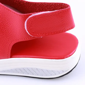 2020 5 Stiluri De Vara Femei Sandale Platforma Pene Sandale Din Piele Leagăn Peep Toe Pantofi Casual Femei Pantofi De Mers Pe Jos De Apartamente Dimensiune 35-43