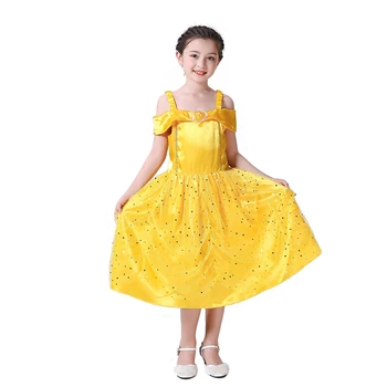 2020 Cosplay Belle Printesa Rochie de Fete Rochii Pentru frumoasa si ia pentru Copii de Halloween Petrecere de Îmbrăcăminte Fantasia Copii Costum