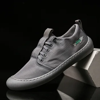 2020 De Înaltă Calitate Pentru Bărbați Pantofi De Panza Confortabil Mens Casual Pantofi Respirabil Usoare Adidasi Negru Gri Alb Dimensiuni Mari