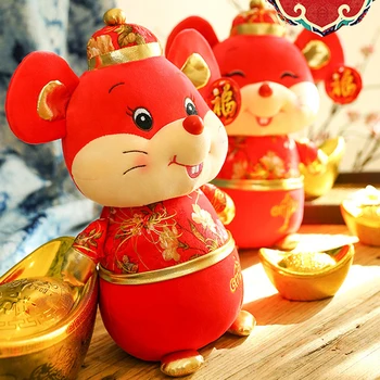 2020 Desene Animate Avere Mouse-Ul Jucărie De Pluș Mascota Animal De Pluș Papusa Chinezesc Sobolan Nou An Norocos Zodiac Prezent Binecuvântare Cadou Suvenir