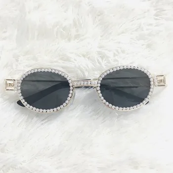 2020 Epocă Diamant Rotund ochelari de Soare pentru Femei Brand de Lux Steampunk Negru Rosu Obiectiv Clar Stras Ochelari de soare UV400 Gafas De Sol