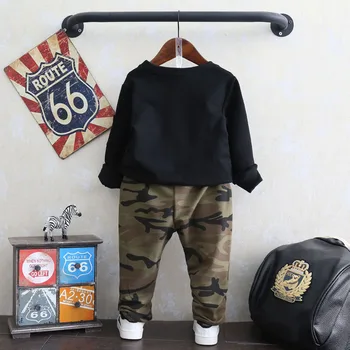 2020 Fete Baieti Cool Armata Costum Copil copii Copii Haine Casual, Inclusiv Top+Pantaloni 2 buc Per Set