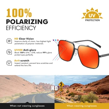 2020 Nouă Bărbați ochelari de Soare Polarizat Aluminiu Magneziu Supradimensionat Ochelari de Soare de Conducere Oglindă Pătrată Nuante Oculos masculino de sex Masculin