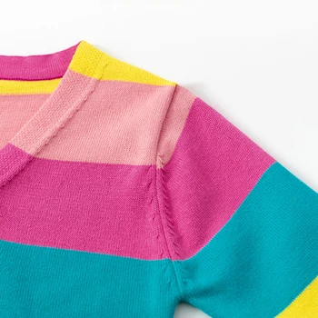 2020 Primavara Toamna Fete Pulover V Neck Maneca Lunga din Bumbac pentru Copii rainbow Cardigan Copii Haine pentru Copii Haina tricot 2-7 Ani