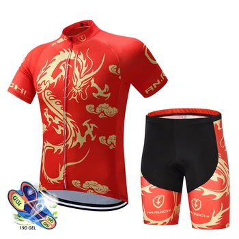 2020 pro tour team Dragon roșu Diagramă de ciclism jersey set de Biciclete maillot respirabil MTB iute uscat bicicleta uniformă Ropa ciclismo