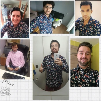 2020 Retro Floral Imprimat Om Tricouri Casual Moda Bărbați Clasic Camasa Rochie Respirabil Barbati Maneca Lunga Brand de Îmbrăcăminte YN552