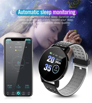 2021 119 Plus Ceas Inteligent Bărbați Femei Tensiunii Arteriale Sport Impermeabil Smartwatch Rotund Ceas Inteligent Tracker de Fitness pentru Android IOS