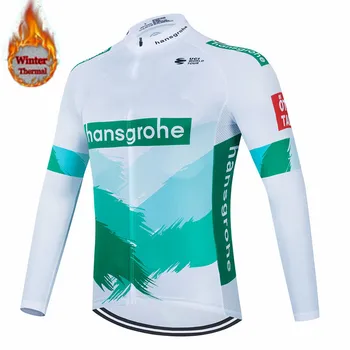 2021 Boraful Ciclism Îmbrăcăminte hansgrohe Maneca Lunga Jersey Set de Curse Pro Thermal Fleece Geaca de MTB Haine de Iarnă Salopete Dresuri Kit